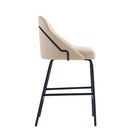 Manhattan Comfort Gracie 22" Modern Leatherette Upholstered Counter Stool - Tan and Black-Seat Height: 26 in