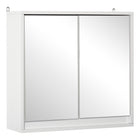 HOMCOM Wall Mount Bathroom Medicine Cabinet with Mirror - White-Stylish design with a spacious interior space  