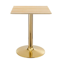 Modway Verne 24" Square Dining Table - Gold Natural-Modern Dining Table