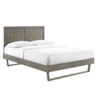 Modway Alana Wood Full Platform Bed with Angular Frame - Grey-Wood Slat Support System