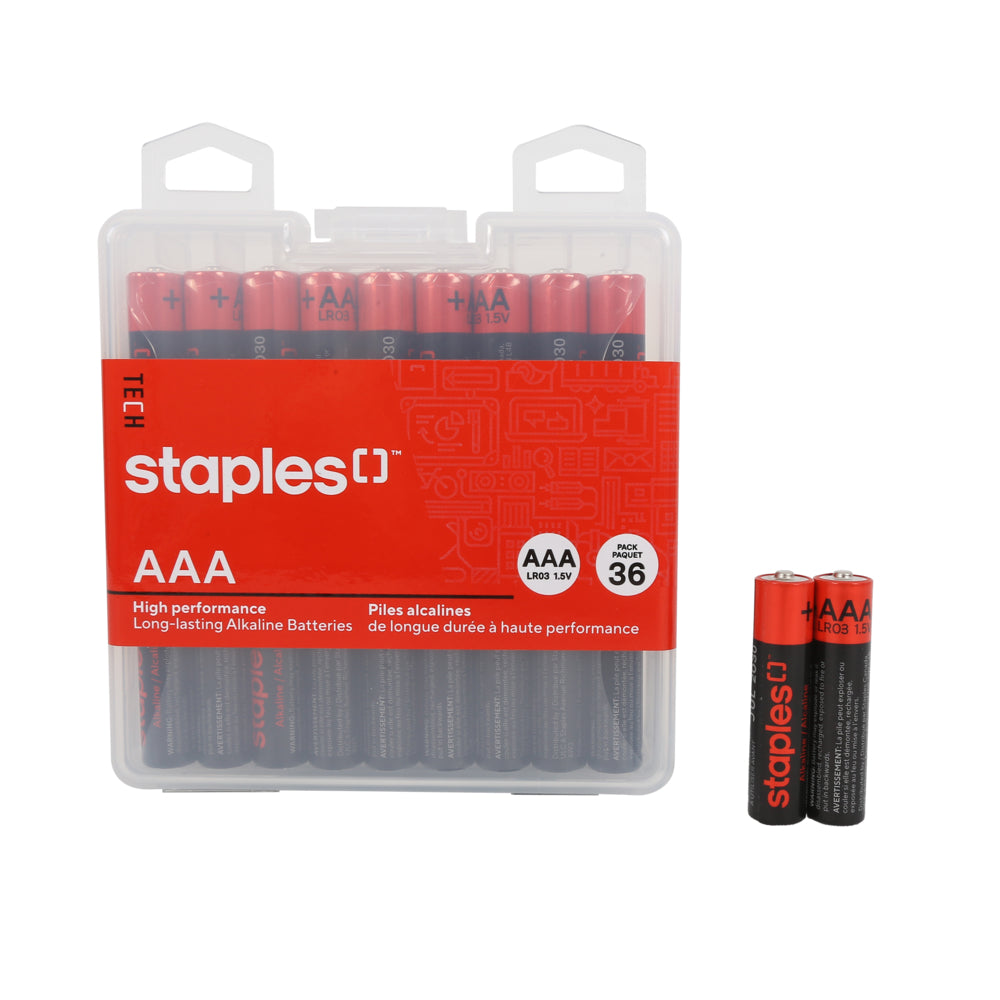 Staples Tech AAA Alkaline Battery - 36 Pack | staples.ca