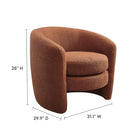 Modway Affinity Upholstered Boucle Fabric Curved Back Armchair - Rust-Barrel Back Design