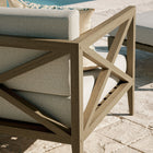 Modway Northlake Outdoor Teak Armchair - Pebble-Cross-Back Frame