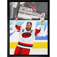 Frameworth Jordan Staal 20" H x 29" W Framed Canvas Carolina Hurricanes 2026 Stanley Cup Champions Framed Canvas - Officially Licensed NHL/NHLPA-Officially licensed NHL and NHLPA wall art: Jordan Staal 20x29 Framed Canvas Carolina Hurricanes 2026 Stanley Cup Champion for Carolina Hurricanes fans and collectors