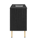 Modway Chaucer 48" Single Sink Bathroom Vanity - Black-Wood Grain Laminate