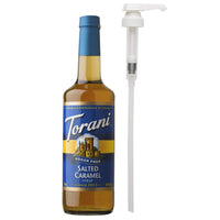 Torani Sugar Free Salted Caramel Syrup with Pump - 750 mL-More than just coffee: Great for lattes, frappes, teas, coffees, milkshakes, desserts and other frozen blended drinks