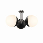 Modway Stellar 3-Light Semi-Flush Ceiling Light - Opal/Polished Nickel-Metal Arms