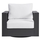 Modway Tahoe Outdoor Powder-Coated Aluminum Swivel Armchair - Grey/White-Assembly Required