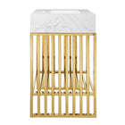 Modway Gridiron 30" Bathroom Vanity - White/Gold-Height-Adjustable Foot Pads