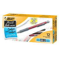 BIC Extra Comfort Mechanical Pencils - 0.5mm - HB - 12 Pack-Rubber grip provides added comfort and control