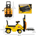 Aosom Kids Ride-On Forklift with Fork and Tray - Yellow-Overall Dimension: 33.9" L x 10.8" W x 18.7" H (86 x 27.5 x 47.5 cm) 