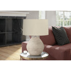 Monarch Specialties 25" H Contemporary Table Lamp - Cream Concrete / Beige Shade-The easy 3-way rotary switch holds a single bulb (not included) with a maximum outage of 100W/120V, allowing you to adjust the lighting ambiance to instantly brighten or dim the room