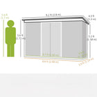 Outsunny Galvanized Steel Garden Tool Storage Shed - 9' x 4' - Grey-Sliding and lockable double doors for convenient access 