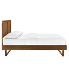 Modway Alana Wood Twin Platform Bed with Angular Frame - Walnut-Rubberwood Legs