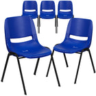 Flash Furniture HERCULES Series Ergonomic Shell Stack Chair with Black Frame - Blue-880 lb. Weight Capacity