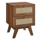 Modway Soma 2-Drawer Nightstand - Walnut-Modern 2-Drawer Nightstand