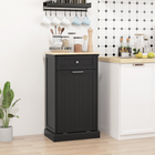HOMCOM 10 Gallon Tilt Out Trash Sideboard Buffet Cabinet with Hidden Bin & Drawer - Black-A top drawer for other small kitchen essentials