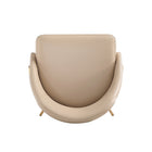 Manhattan Comfort Gracie 24.2" Modern Leatherette Upholstered Dining Chair - Tan and Gold - Set of 2-22.6" L x 22" W x 34.3" H