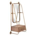 Zuo Peralta Mirror Shelf - Brass/Brown-Colour: Brass/Brown