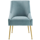Modway Discern Upholstered Performance Velvet Dining Chair - Light Blue-Non-Marking Foot Caps