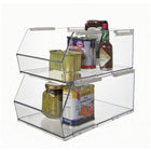 Azar Displays Large Narrow Plastic Storage Bin - Clear - 4 Pack-4