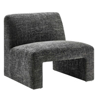 Modway Amita Chenille Upholstered Accent Chair - Carbon Black-Oversized Accent Chair