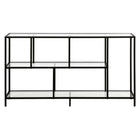 Hudson&Canal Winthrop 52"W Console Table with Glass Shelves - Blackened Bronze-Features a tempered glass top and shelves