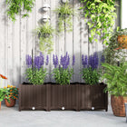 Outsunny Plastic Raised Garden Bed - 47.2" x 15.7" x 14.6" - Brown-Suitable for both indoor and outdoor use
