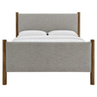Modway Maven Full Size Fabric Upholstered Platform Bed - Wheat Walnut-Wood Slat Support
