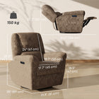 HOMCOM Power Recliner with Upholstered Seat and USB Ports - Espresso-240° swivel base allows smooth, flexible movement and interaction  