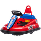 Aosom Kids 6V Battery Powered 360° Rotation Bumper Car with Music, Horn and Lights - Red-Music plays and horn for high-energy, joyful riding 