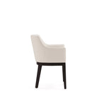 Manhattan Comfort Gansevoort 22.5" Modern Faux Leather Upholstered Dining Armchair - Cream - Set of 2-Seat Height: 19.5