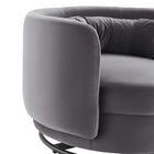 Modway Relish Performance Velvet Swivel Chair - Black Grey-Spring Support System