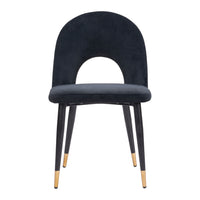 Zuo Menlo Dining Chair - Black - Set of 2-Soft and smooth velvet fabric