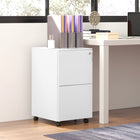 Vinsetto 2-Drawer Letter/A4 Steel Filing Cabinet with Lock & Hanging Bar - White-Tabletop can hold printers, scanners or display person items
