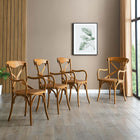 Modway Gear Dining Armchair - Walnut - 4 Pack-No Assembly Required