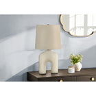 Monarch Specialties 25" H Table Lamp - Cream Resin / Beige Shade-The easy 3-way rotary switch holds a single bulb (not included) for a maximum outage of 100w/120v, allowing you to adjust the lighting ambiance to instantly brighten or dim the room