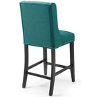 Modway Baron Upholstered Fabric Counter Stool - Teal-Non-Marking Foot Caps