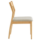 Modway Solara Fabric Wood Dining Side Chairs - Natural/Heathered Weave Beige - 2 Pack-7