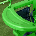 Outsunny Metal Swing Set with Safety Harness for Backyard, Outdoor, Playground - Green-Assembly required