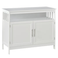 HOMCOM 39.4" L Kitchen Sideboard Storage Cabinet - White-Ideal for your dining room, living room, foyer, and office