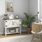 HOMCOM 35.4" L Kitchen Storage Cabinet - White-Solid particleboard and MDF board construction adds its stability