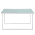 Modway Fortuna Outdoor Patio Side Table - White-Powder Coated Aluminum Frame