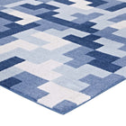 Modway Andela Interlocking Block Mosaic Area Rug - 5 ft W x 8 ft L - Multicolored Light/Dark Blue-Gripping Jute Fabric Underside