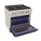 Kucht 36" KFX-X Series Pro Style Propane Gas Range - Stainless Steel/Cement Gray-2 Years Limited Manufacturer Warranty