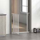 PawHut 30"- 34" Extra Wide Dog Gate with Double Locking System - White-Suitable for doorways, hallways and staircases