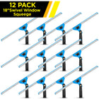 Gritt Commercial 18" Swivel Window Squeegee with Quick Release - 12 Pack-Handle swivels 180° to reach tight corners, edges and sills
