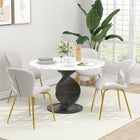 HOMCOM Dining Chairs with Cushioned Backrest - Cream White - Set of 4-It has thick foam padding and smooth microfiber cloth, making it cozy and relaxing