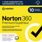 Norton 360 Premium Antivirus & Internet Security - 10 Devices - 1 Year Subscription [Digital Download]-Valid email address must be provided at checkout