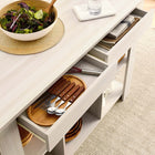 Modway Meadowbrook 3-Piece Kitchen Island and Stool Set - White Maple-Square Seat Stools